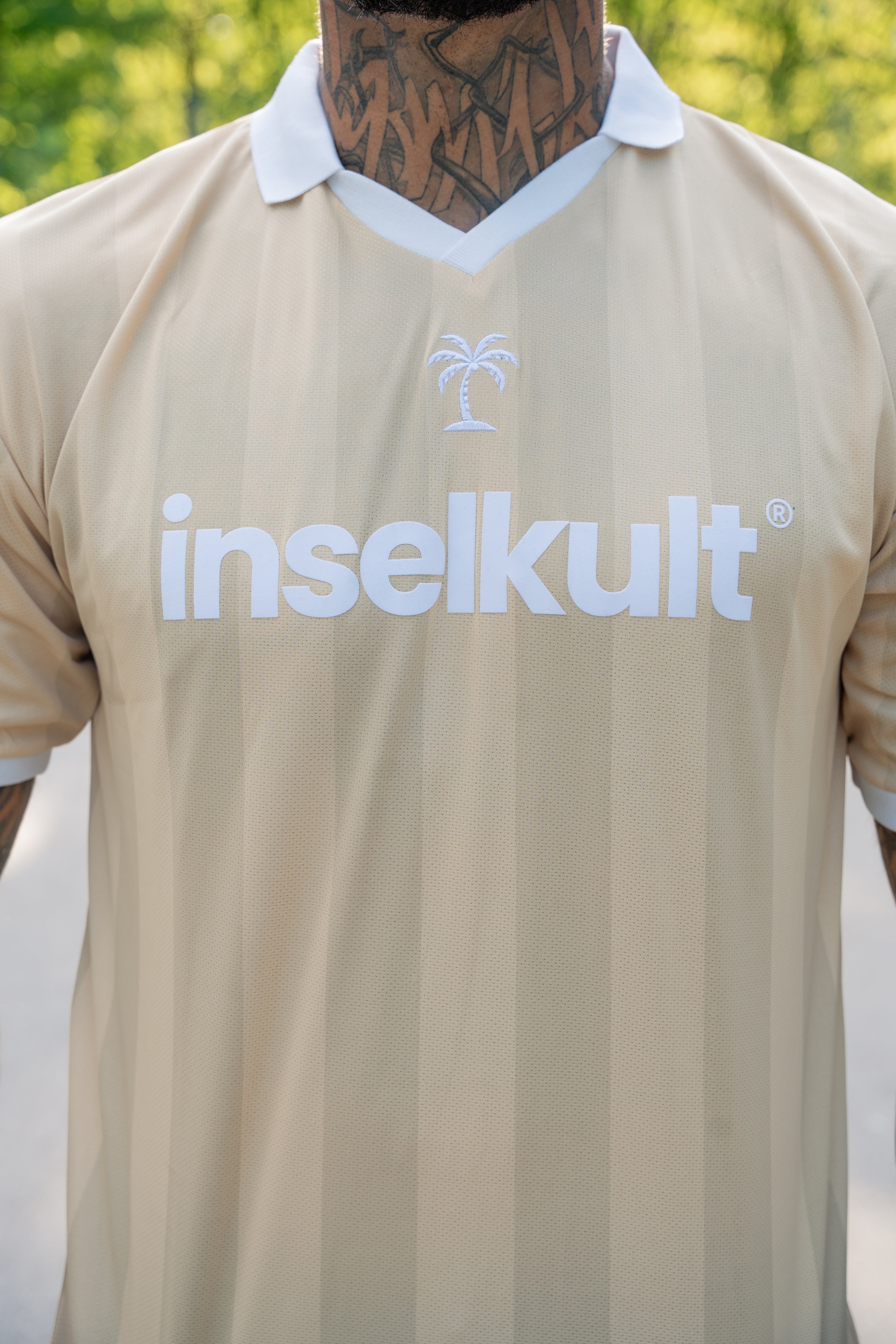STRIPED RETRO JERSEY VINTAGE BEIGE