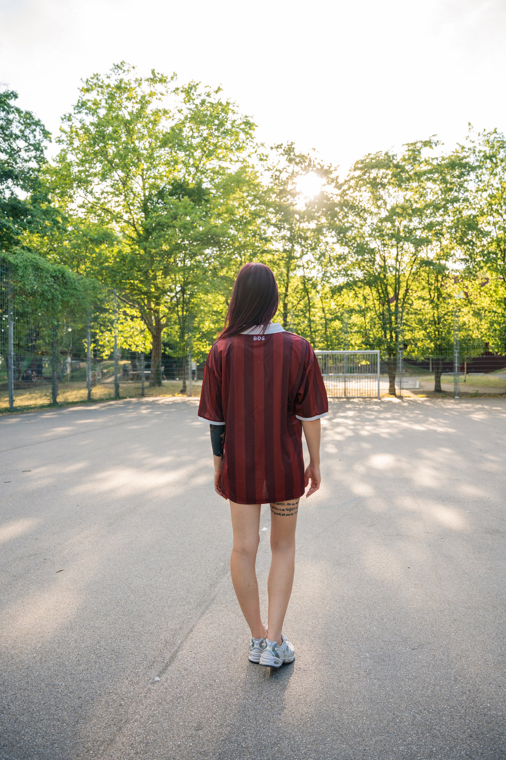 STRIPED RETRO JERSEY VINTAGE RED