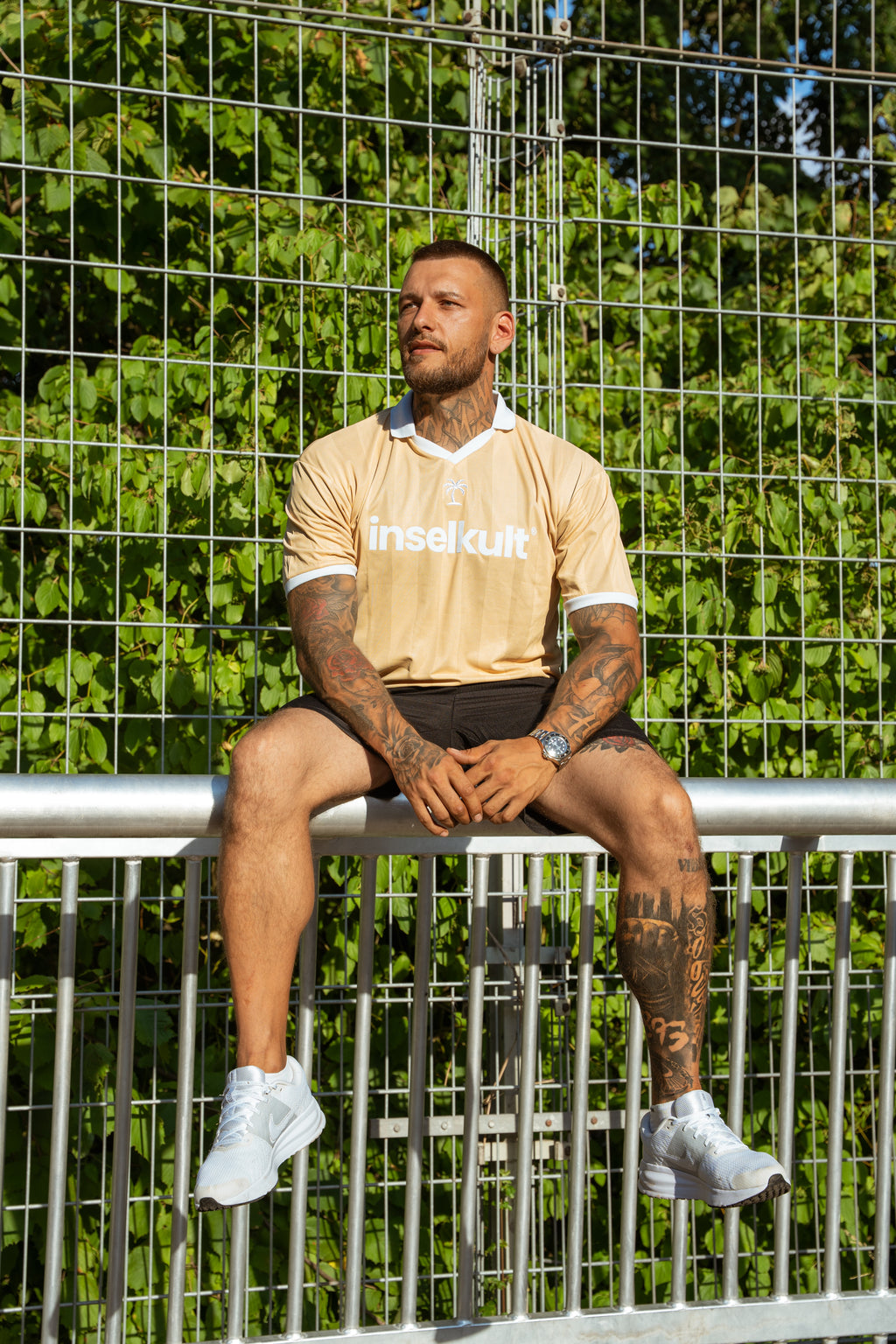 STRIPED RETRO JERSEY VINTAGE BEIGE