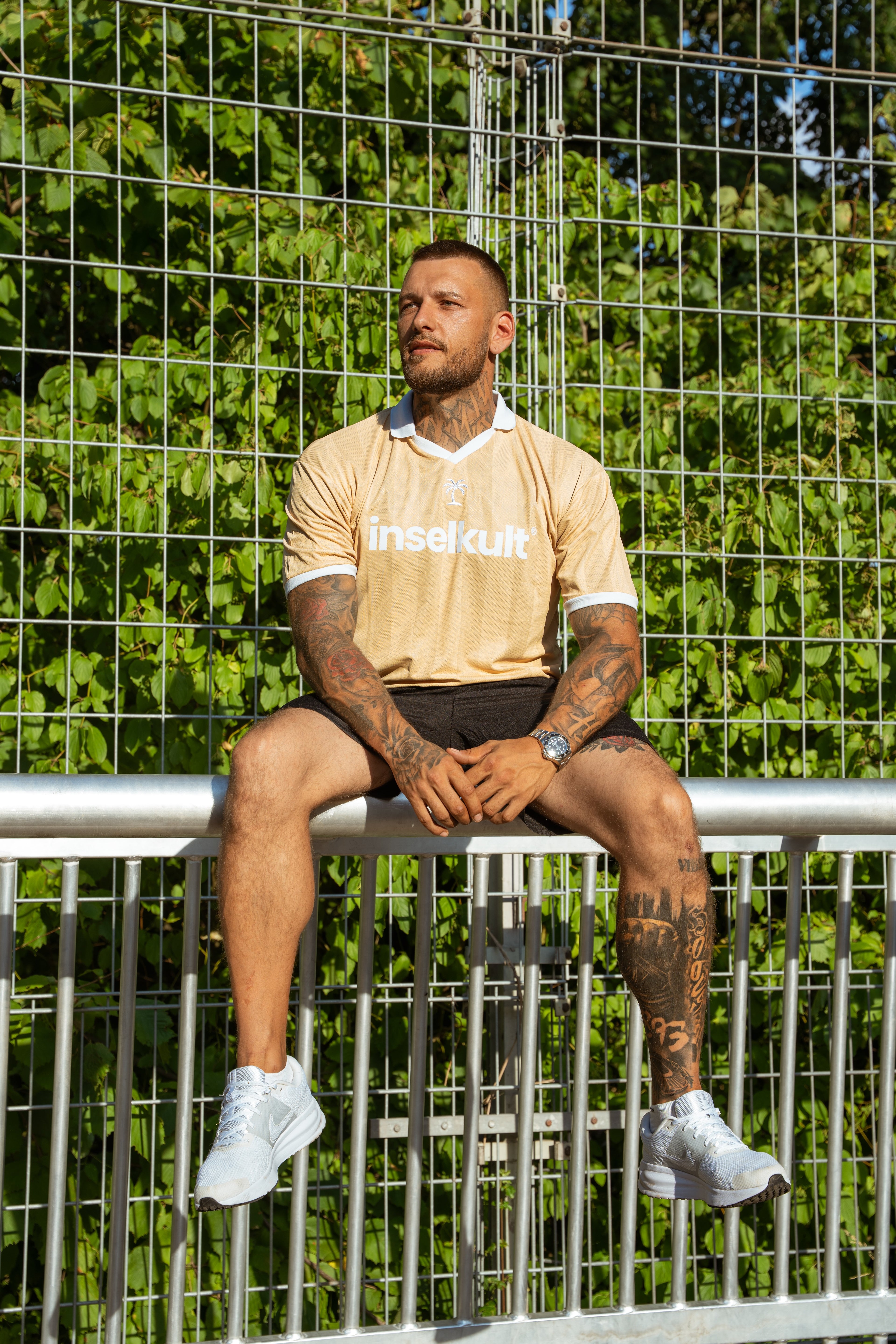 STRIPED RETRO JERSEY VINTAGE BEIGE
