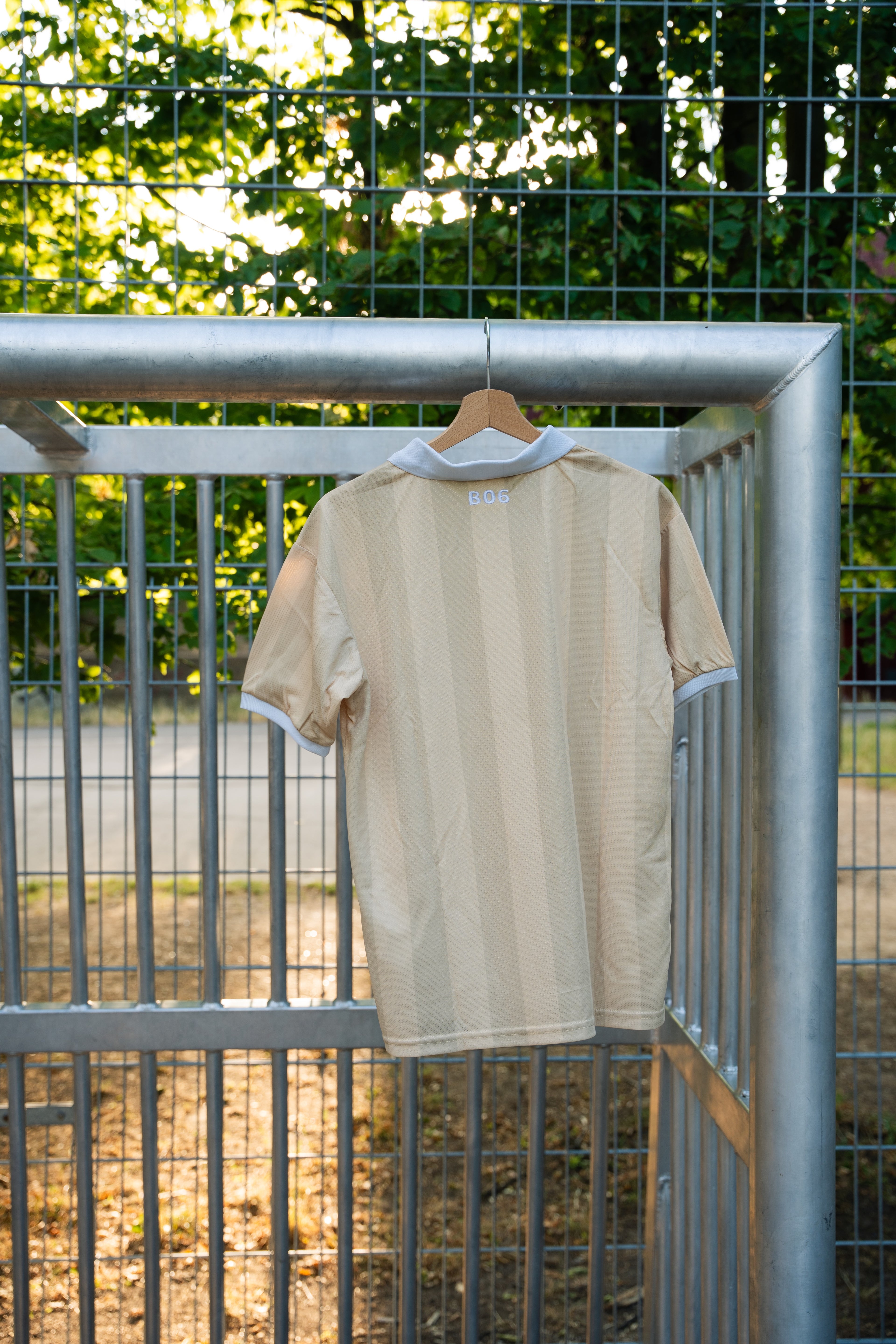 STRIPED RETRO JERSEY VINTAGE BEIGE