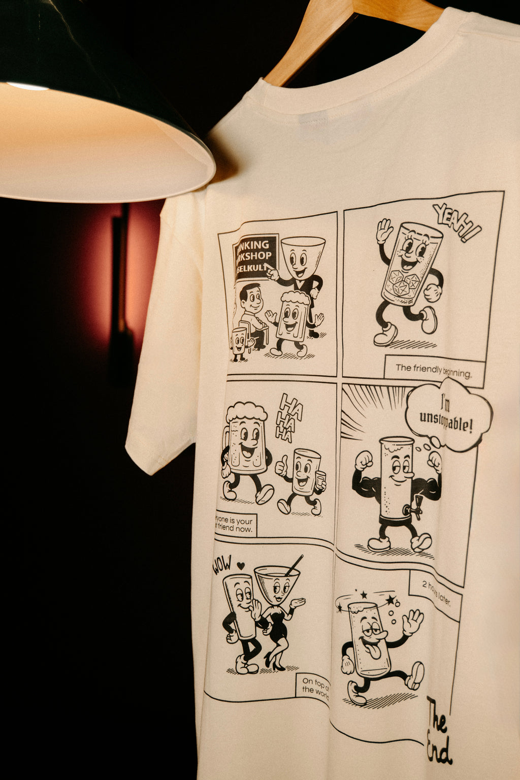 DRINKING WORKSHOP COMIC T-SHIRT OFF-WHITE